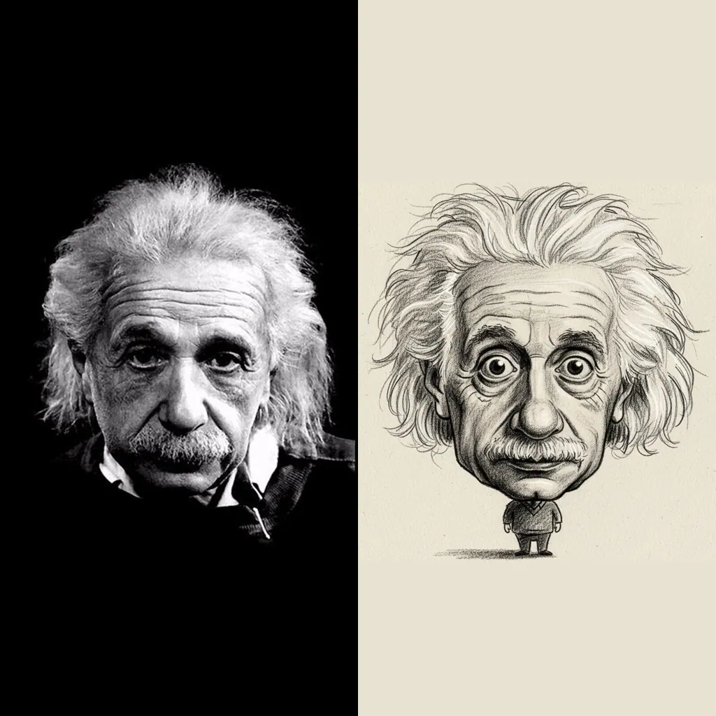 Full body exaggerated caricature portrait