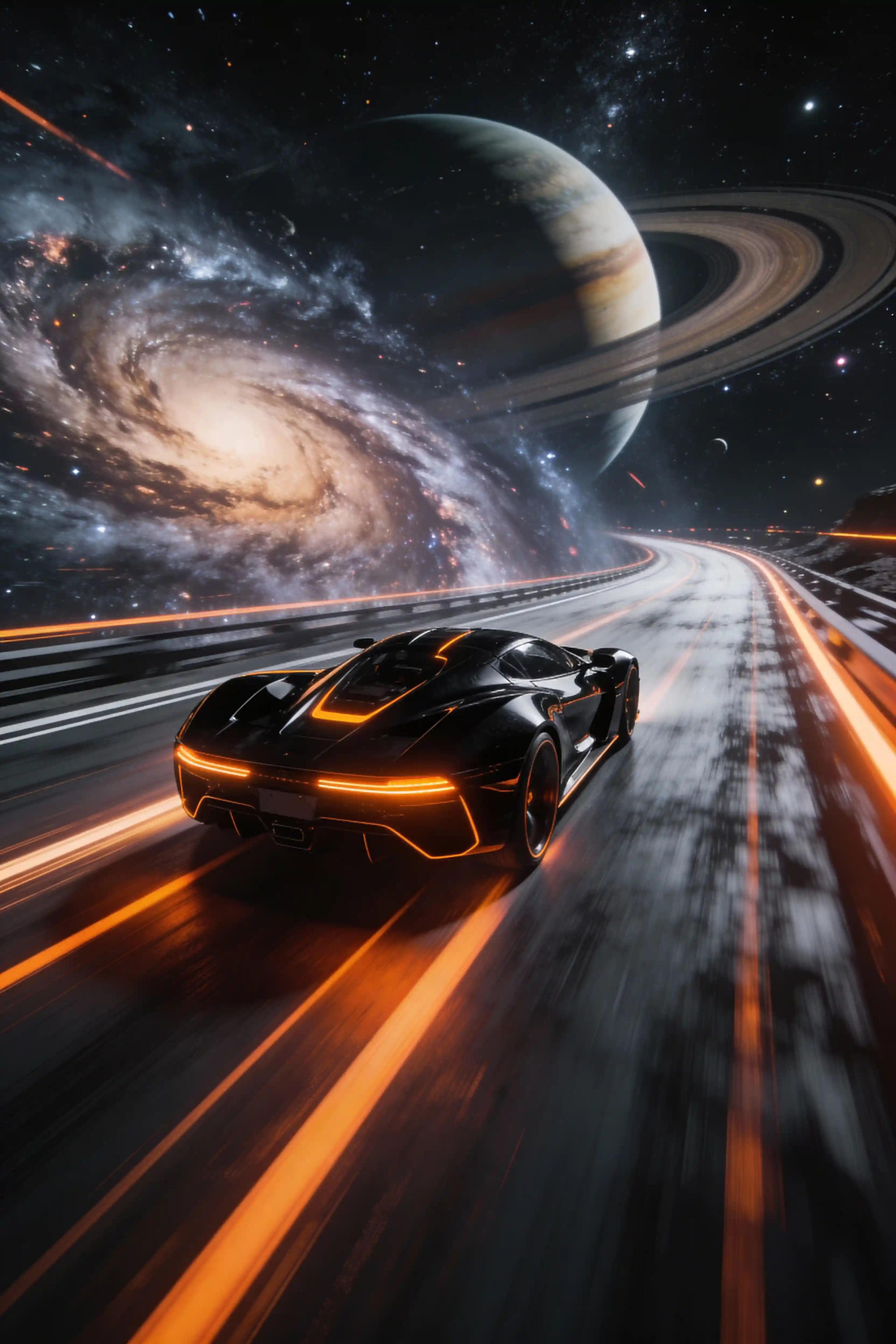Grok Imagine cosmic racer prompt example