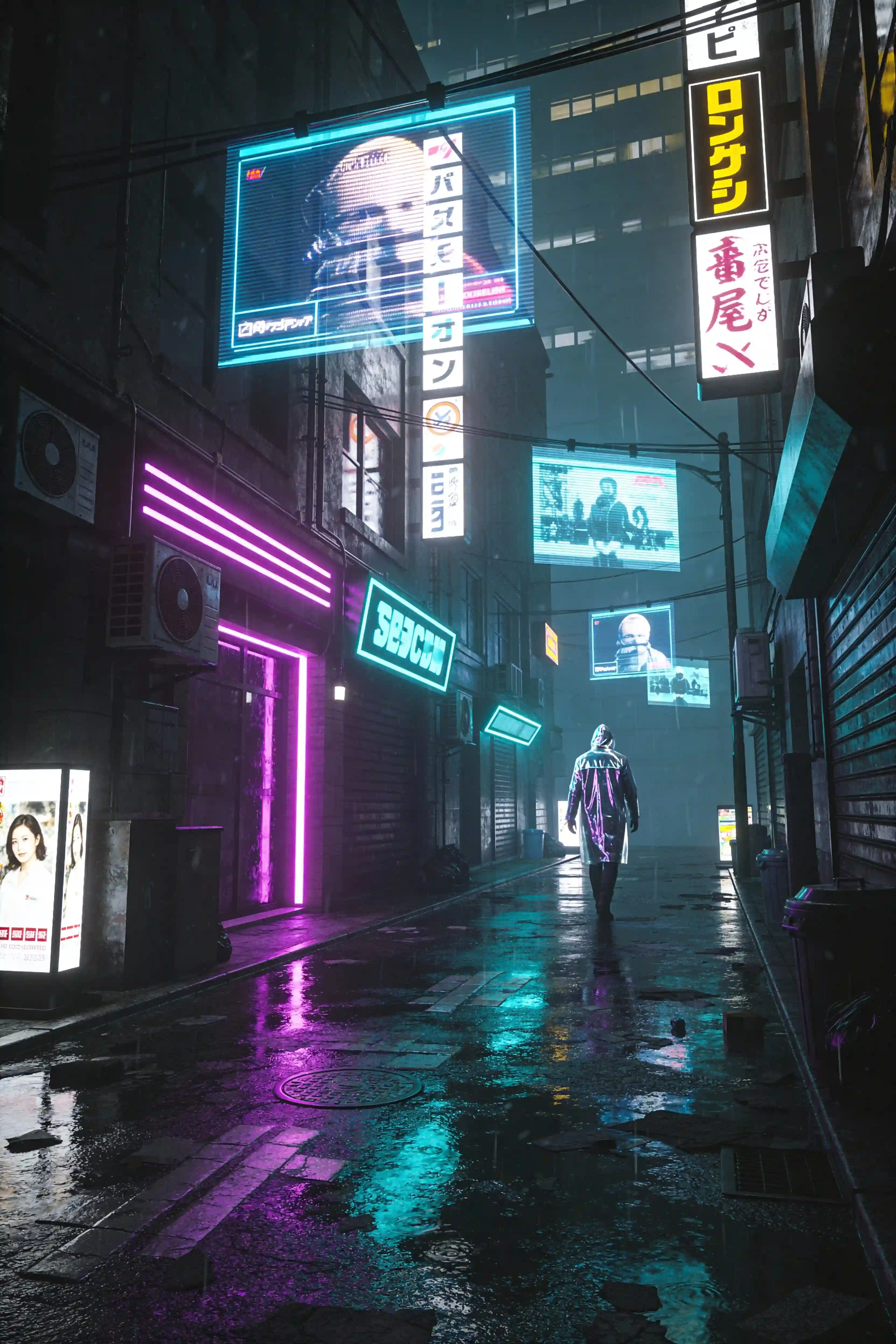 Grok Imagine cyberpunk alley prompt example