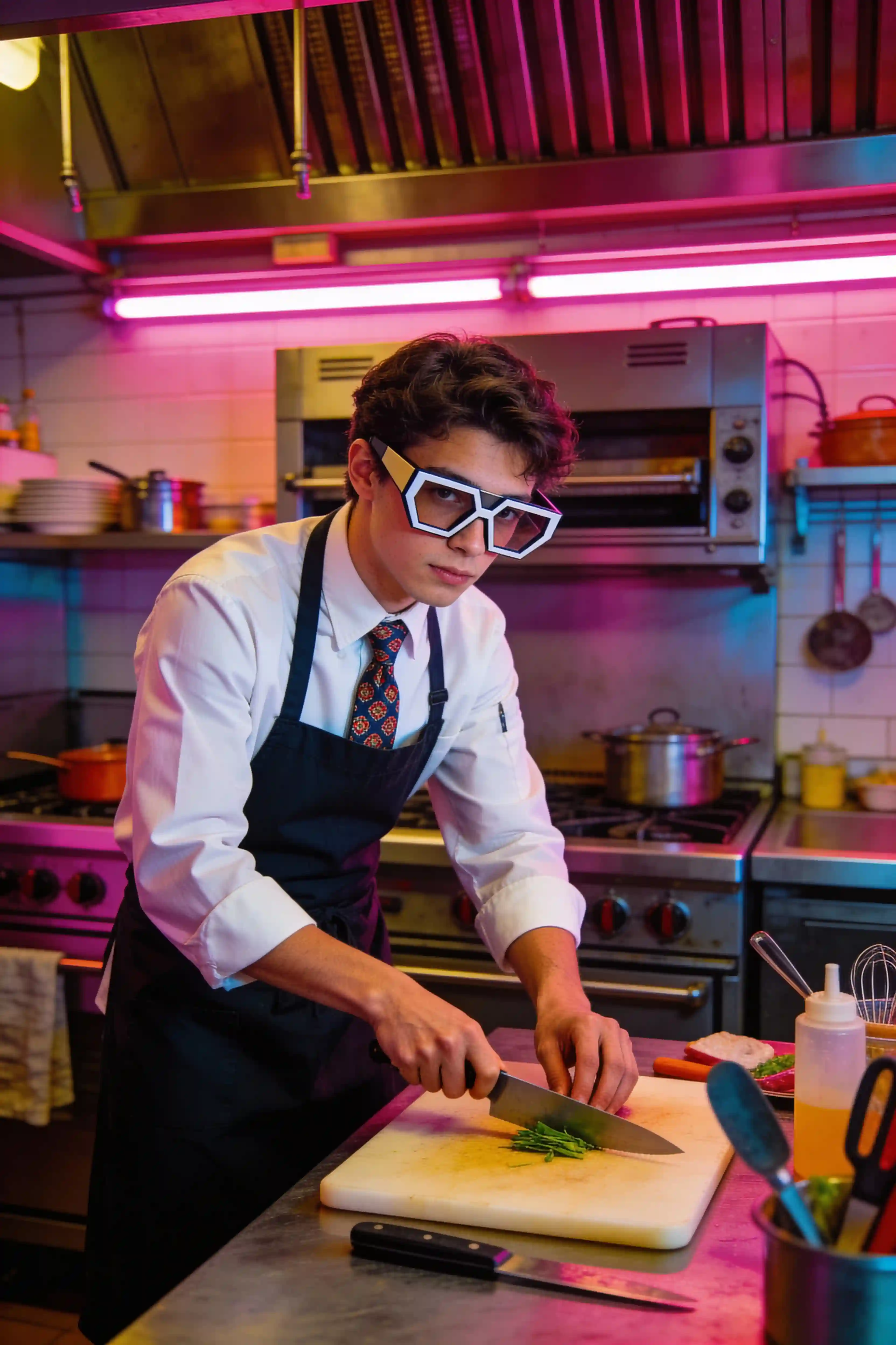 Grok Imagine retro future chef prompt example