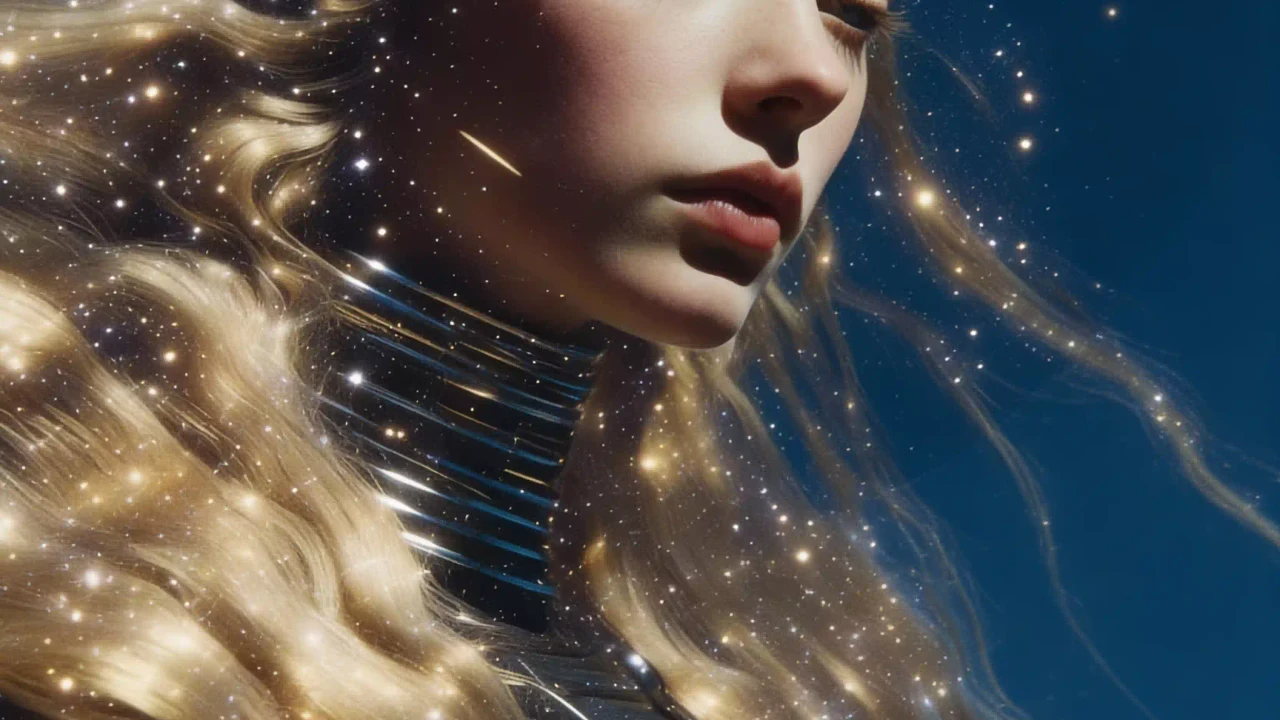 Grok Imagine starry double exposure hero background