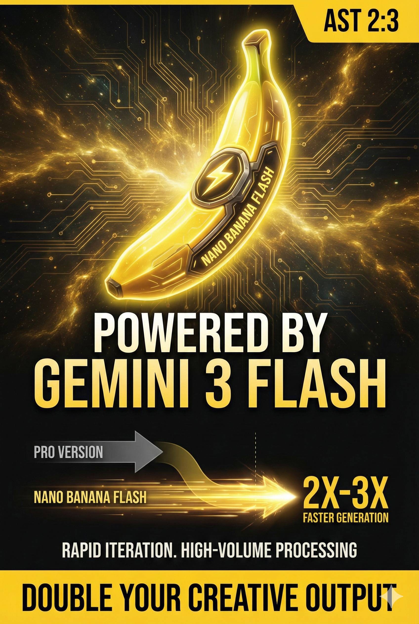 Nano Banana 2 speed advantage - 2x-3x faster than Pro powered by Gemini 3 Flash
