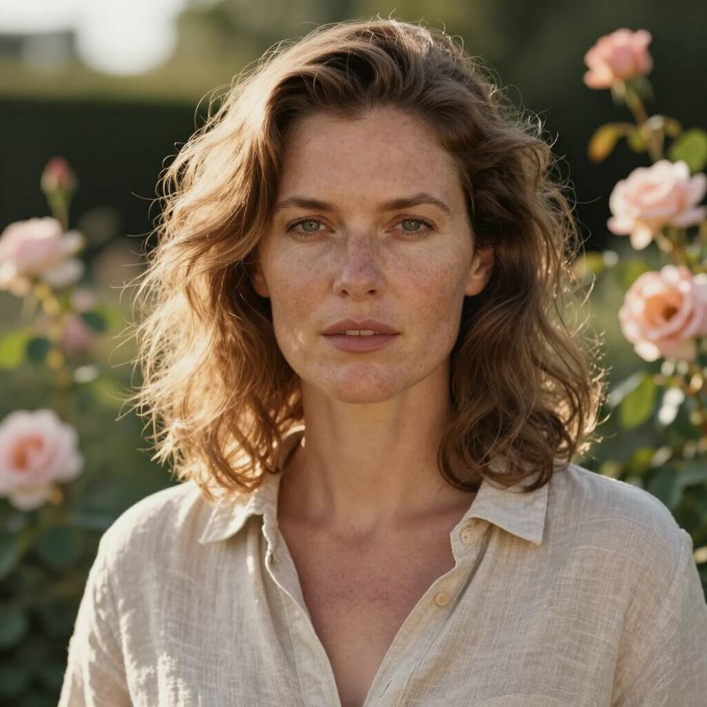 Z image AI generated photorealistic woman portrait with golden hour lighting
